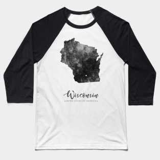 Wisconsin state map Baseball T-Shirt